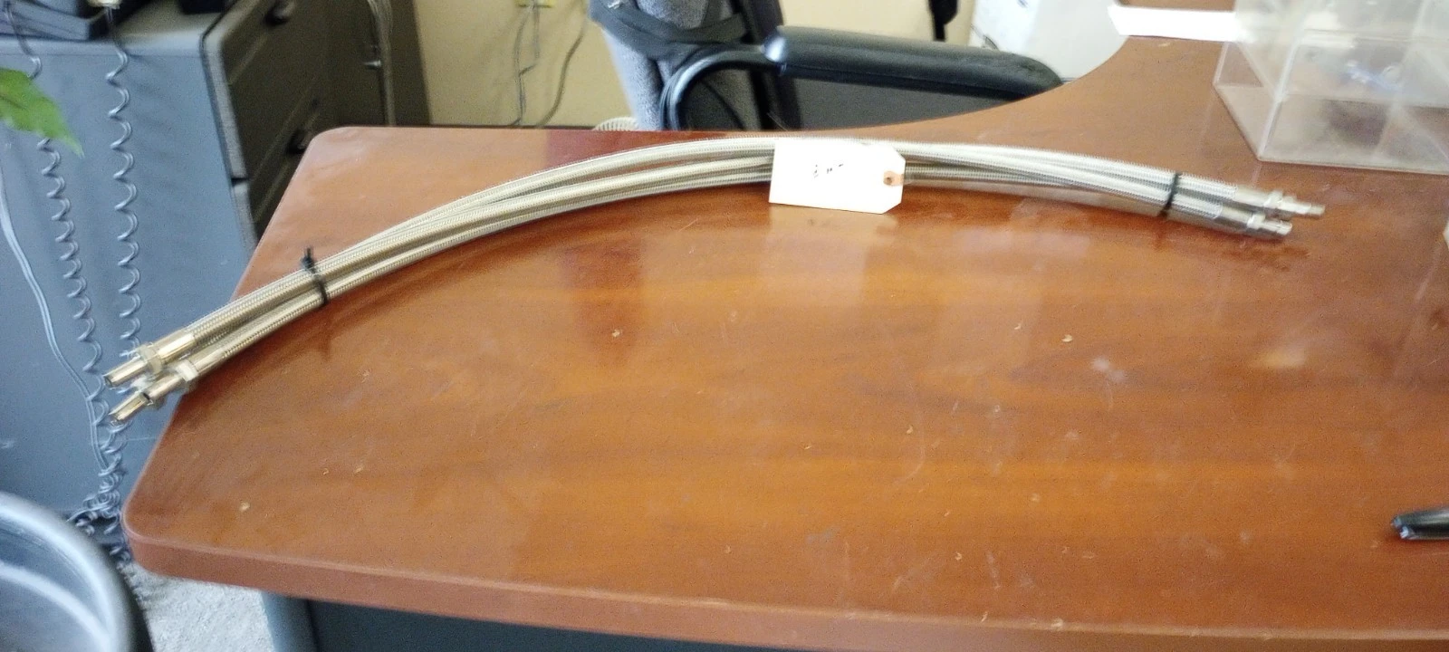 LOT OF LOT OF 3 PTFE-Lined Stainless Steel Braided Hose .5"  in Tube AdPT 36"