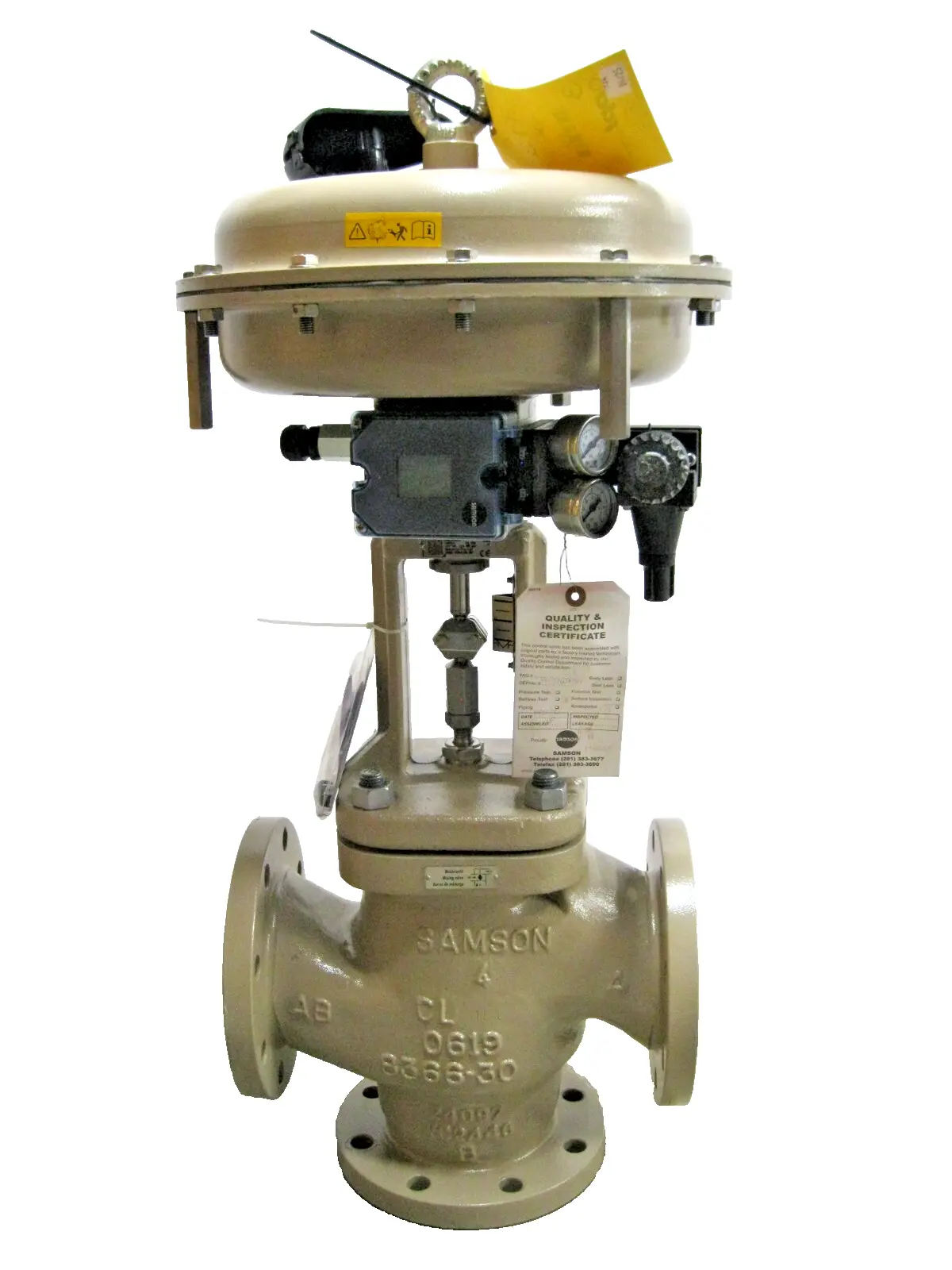 4" 150# Samson 3244 3-Way A105 Mixing Valve 3277 Actuator 20-35 PSI NEW Z25