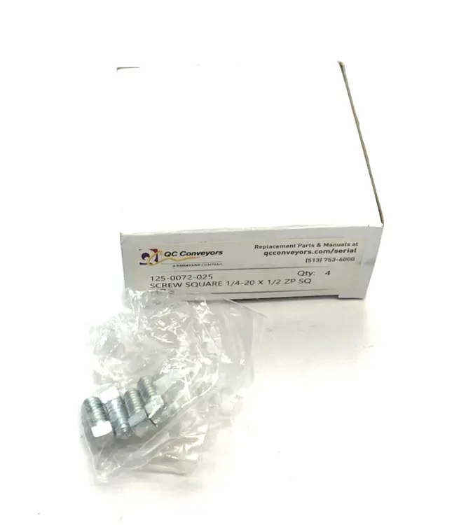 New | in-Stock QC Conveyors Square Set Screw 1/4-20 x 1/2 ZP SQ HSS Nuts & Screws Michigan US | Maverick Industrial Sales #1395926