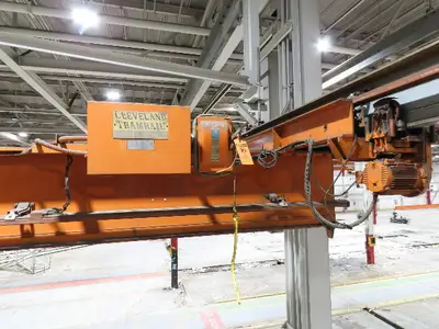 Cleveland Tramrail P&H 4 Ton Single Girder Underhung Bridge Crane 45' 10" Span