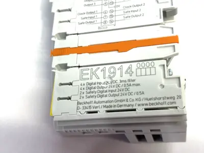 USED BECKHOFF ETHERCAT COUPLER WITH INTEGRATED DIGITAL STANDARD & SAFETY I/OS