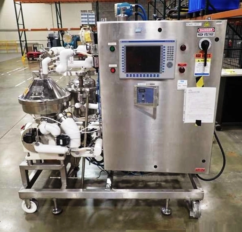Westfalia CSC 6-06-476 hydro-hermetic clarifier skid, 316L SS.