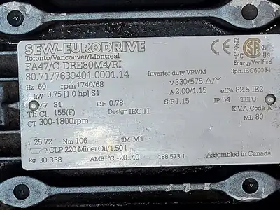 USED SEW-EURODRIVE FA47/GDRE80M4/RI