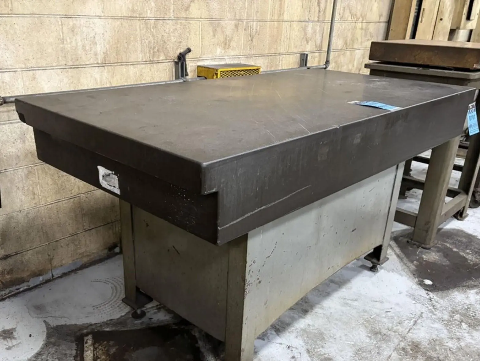 36" X 72" X 9" THICK BLACK GRANITE SURFACE PLATE WITH STAND: STOCK #23490