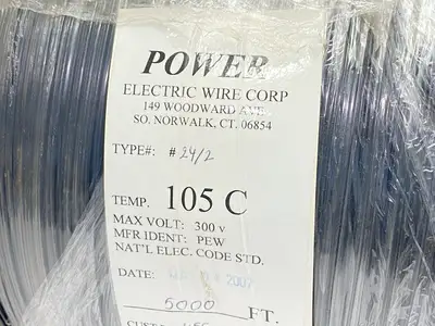 NEW ELECTRIC WIRE CORP CABLE 24AWG 2 CONDUCTOR 300V 5000FT ROLL
