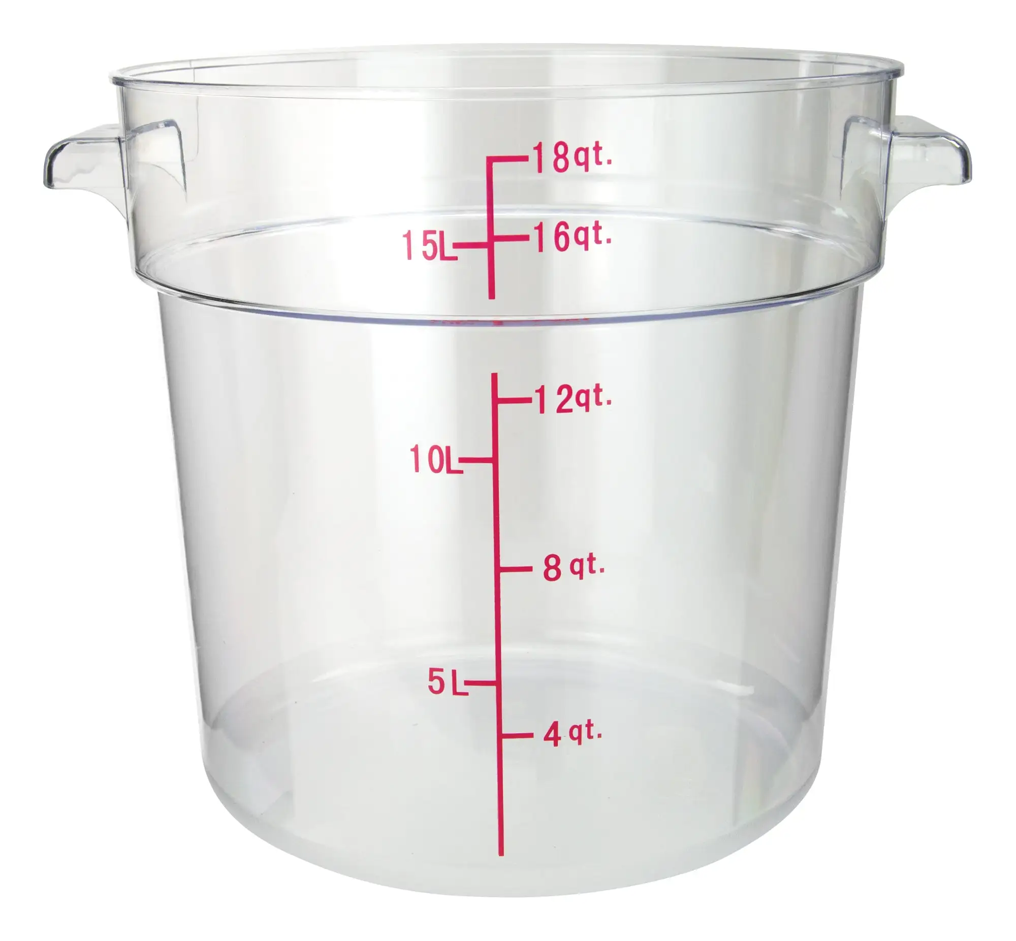 18qt Round Storage Container, Clear, PC (6 Each)