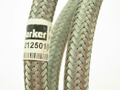 Parker P76212501 Braided Steel Flex Hose 1/4" x 8' Female JIC Swivel Ends