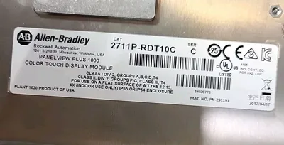 Allen Bradley 2711P-T10C4D9 /A PanelView Plus 1000 Operator Interface Loc1C40