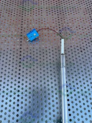 USED CHEMGLASS STAINLESS STEEL TEMPERATURE SENSOR 56 1/2" X 13 MM