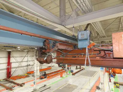 Cleveland Tramrail P&H 1 Ton Single Girder Underhung Bridge Crane 45' 10" Span