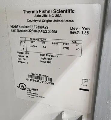 Thermo Scientific ULT2330A -30 Commercial Laboratory Freezer 23Cf, 120v, TESTED
