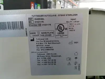 Tuttnauer 2340M Benchtop Analog (2021) Autoclave Steam Sterilizer  - Calibrated