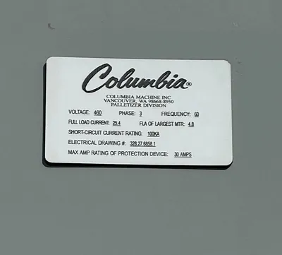 Used COLUMBIA MACHINE CO., VANCOUVER WA FL1000 Palletizers Pennsylvania US | Libra Machine #1568356