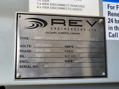 Power Distribution Center (PDC), 1600A Main, 2-400A & 4-100A