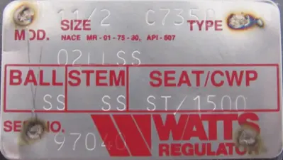 NEW WATTS 1-1/2"-C-7350-02-SS BALL VALVE 0410861 C7350