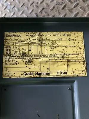 Cutler-Hammer DH361UGK 30A Non-Fusible Safety Disconnect Switch 600VAC 250VDC