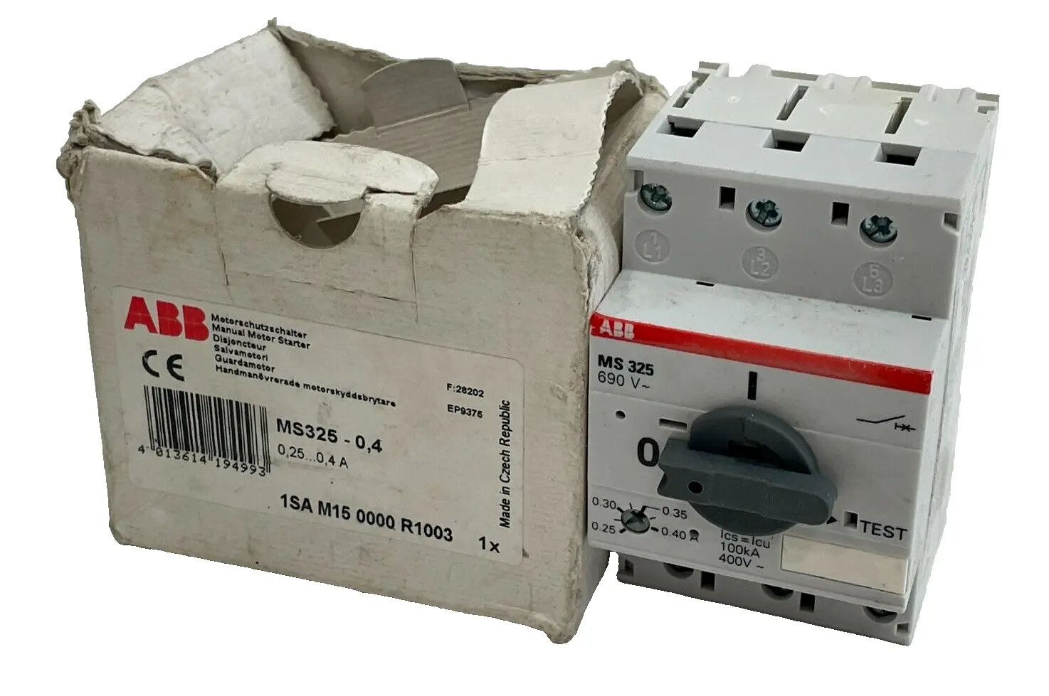 NEW ABB MS325-0,4 MANUAL MOTOR STARTER 1SAM15000R1003