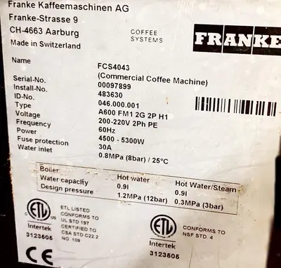 USED FRANKE FCS4043