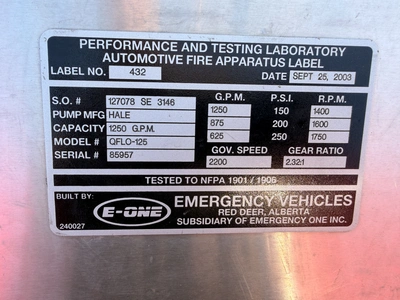 Used 2004 FREIGHTLINER M2 E-ONE Fire Trucks Michigan US | Miedema Asset Management Group #1402487