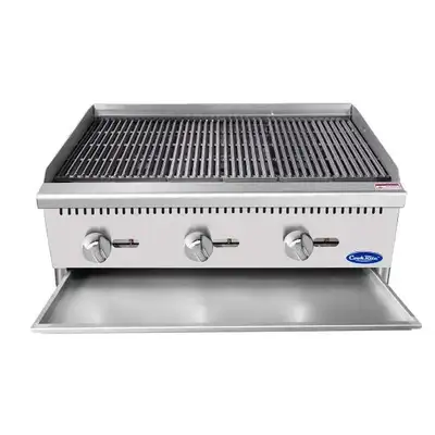 New | in-Stock Atosa New Atosa ATCB-36 HD 36" Countertop Gas Char-rock Broiler with Total 105,000 BTU Broilers Illinois US | Falcon Restaurant Supply #1375275