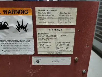 Used SIEMENS 88H3533034A1AT Switchgears British Columbia CA | Lenmark #240622