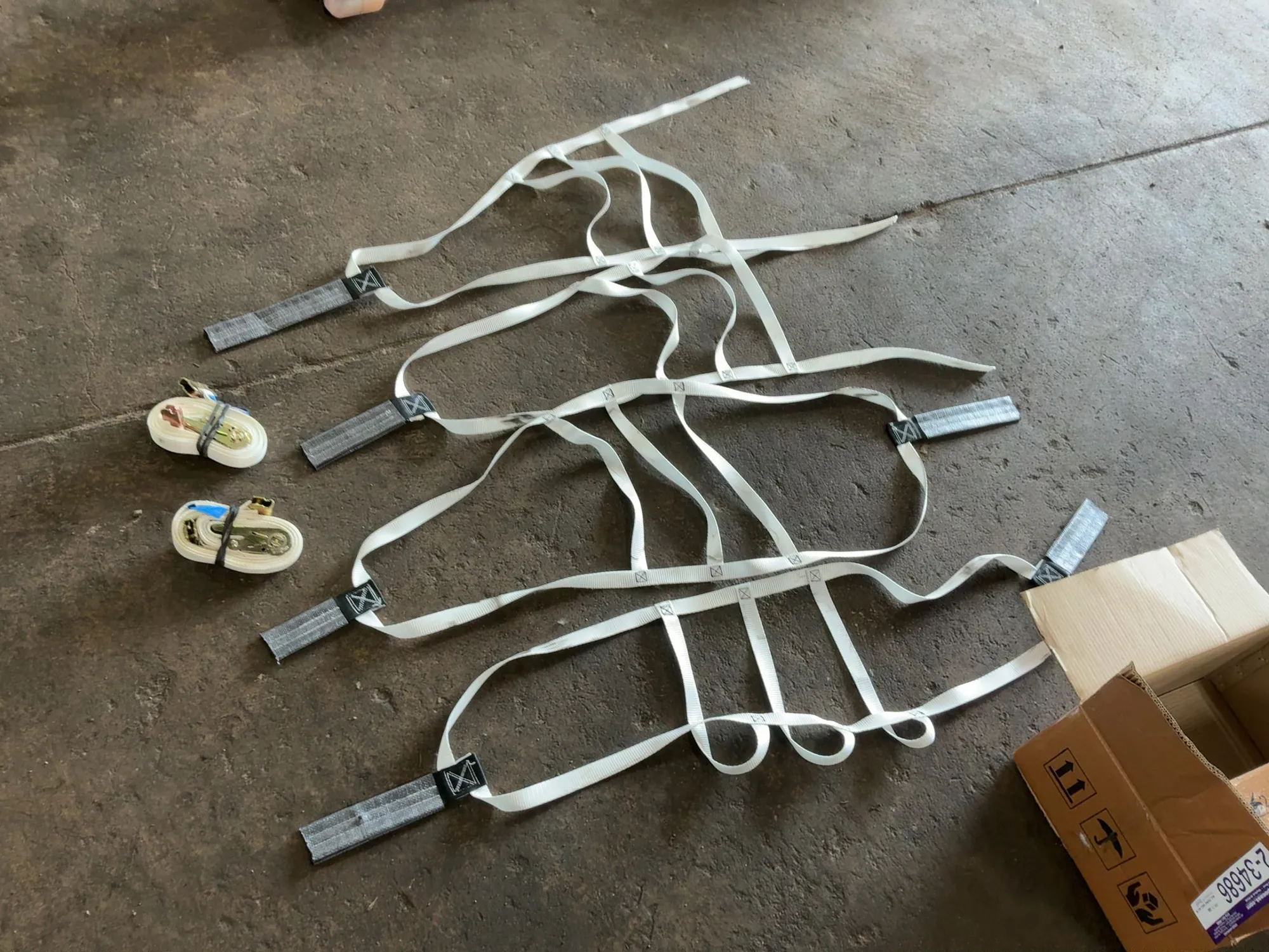 Lot of Assorted Straps, includes (2) E-Track Ratchet Straps