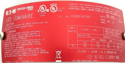 NEW EATON CROUSE HINDS EVLEDCX2C201 LED LIGHT FIXTURE