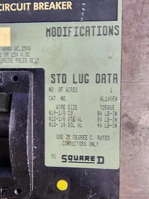 USED SQUARE D FAL36040