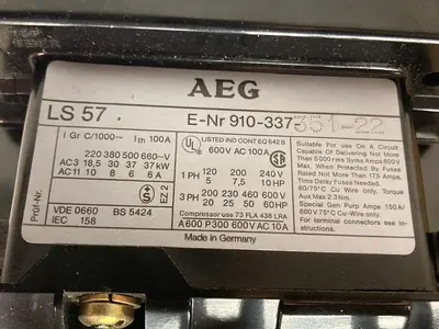 New | in-Stock AEG E-NR910-337-351-22 Miscellaneous Equipment (Electrical & Power) Ohio US | Surplus Asset Holdings #1210284