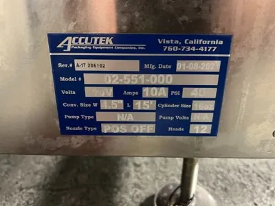 Used ACCUTEK AVF 10 Chemical & Process Equipment Ohio US | HGR 24 #728760