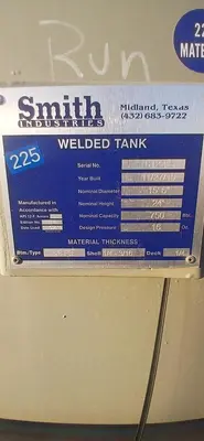 USED SMITH INDUSTRIES 750BBL