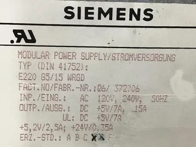 USED SIEMENS E220G5/15WRGD