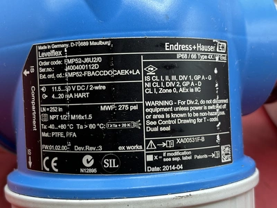 E+H Levelflex FMP52 Guided Wave Radar Level Transmitter