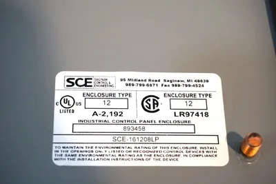 NEW SCE SAGINAW SCE-161208LP ENCLOSURE 16x12x8 SCE161208LP