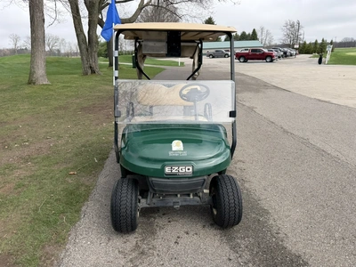(1) 2015 E-Z-Go golf cart with a Kawasaki gas engine, includes Club canopy and ball washer, fold-dow...