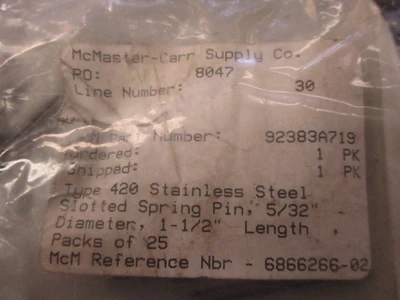 NEW McMaster-Carr 92383A719