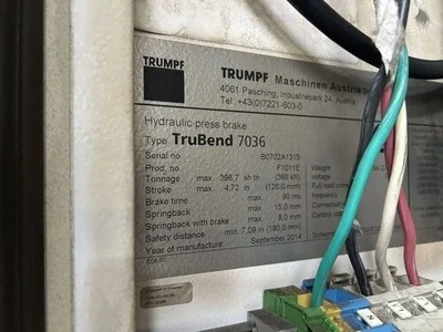USED 2014 TRUMPF TRUBEND 7036