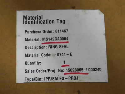 Siemens MS142GA0004 Sealing Ring Assembly Rev. 2 New