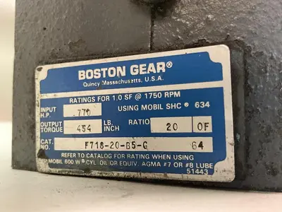 Used BOSTON GEAR F718-20-B5-G Industrial Controls Ohio US | Surplus Asset Holdings #1295295