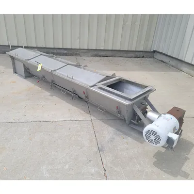Used 11" X 10' long Stainless Steel Industrial Food Grade Screw Auger Conveyor