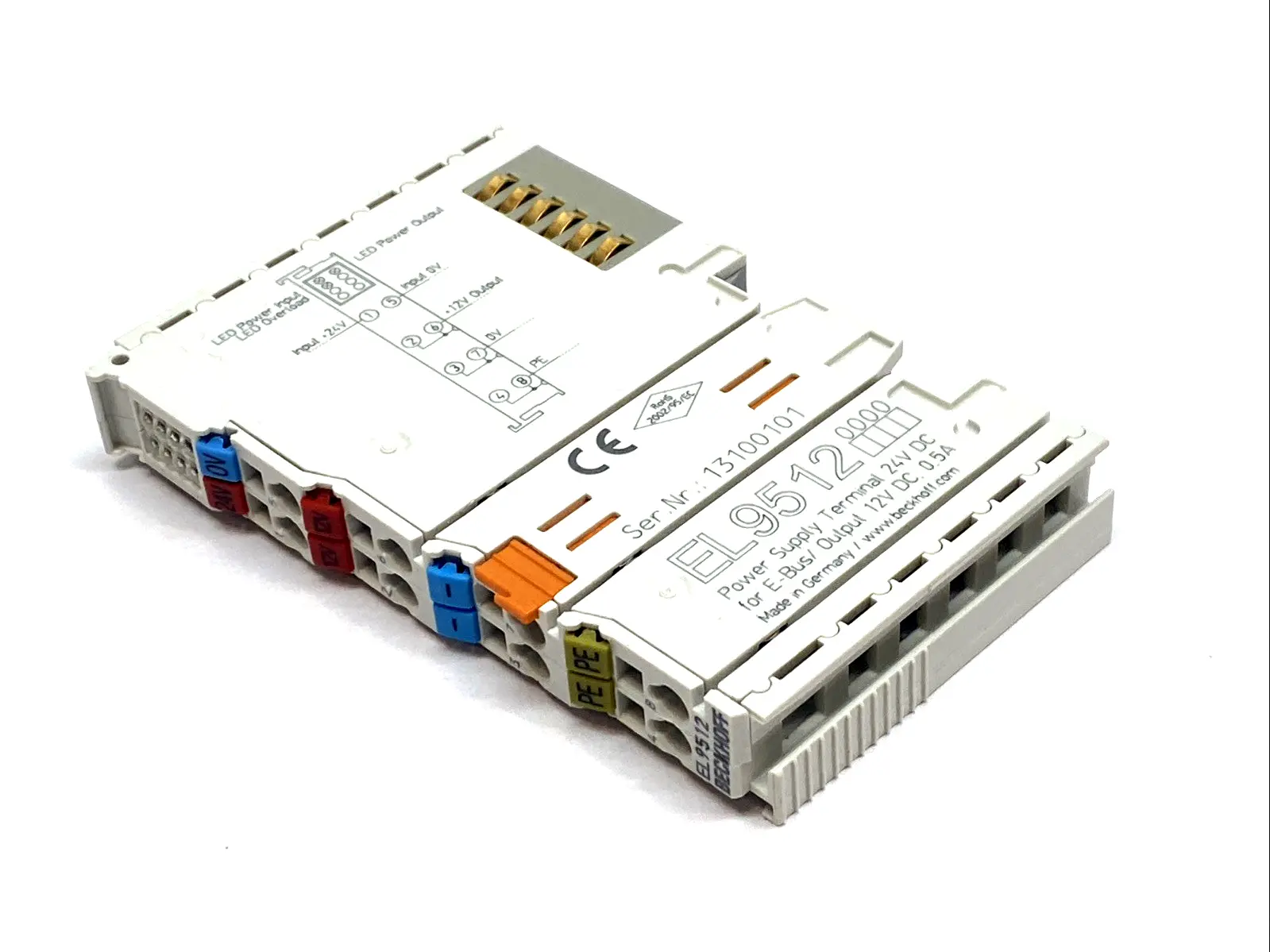 USED BECKHOFF ETHERCAT 12VDC 0.5A POWER SUPPLY TERMINAL 24V INPUT
