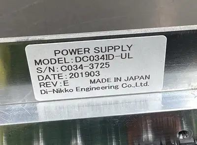 Di-Nikko DC034ID-UL Rev. E Power Supply In: 200-240VAC/2A 4D-1