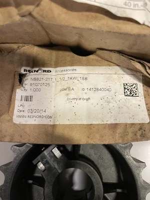 Rexnord NS821-21T_1_1/2_1KW_1SS Molded TableTop Sprocket 21 Teeth 91070125 -NIB