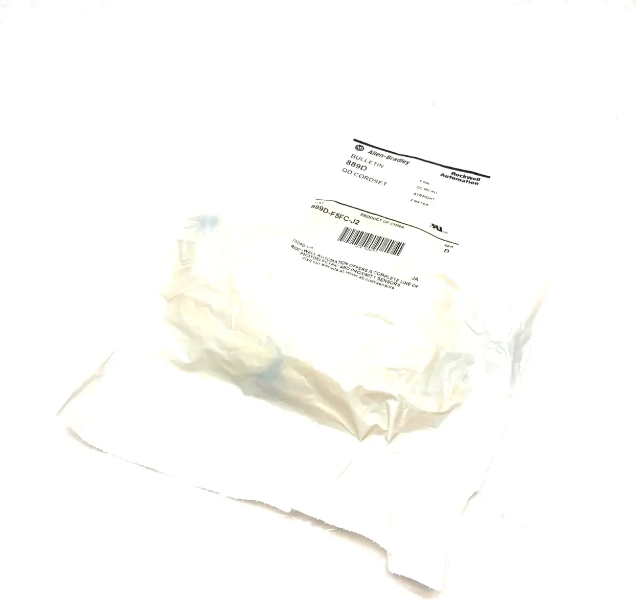 NEW ALLEN-BRADLEY SER. B STRAIGHT QD/DC MICRO CORDSET 5-PIN 2M