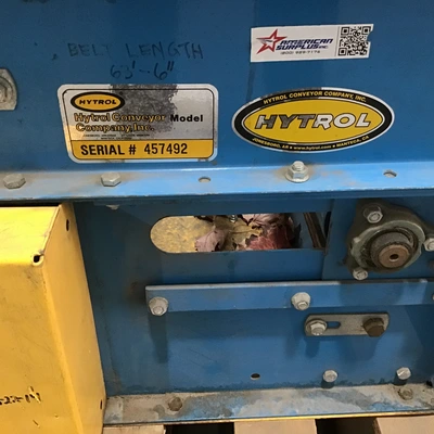 Hytrol SN: 457492 Driven Belt Conveyor – Gravity Roller Conveyor