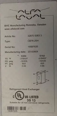 USED 2010 ALFA LAVAL CB76-20H