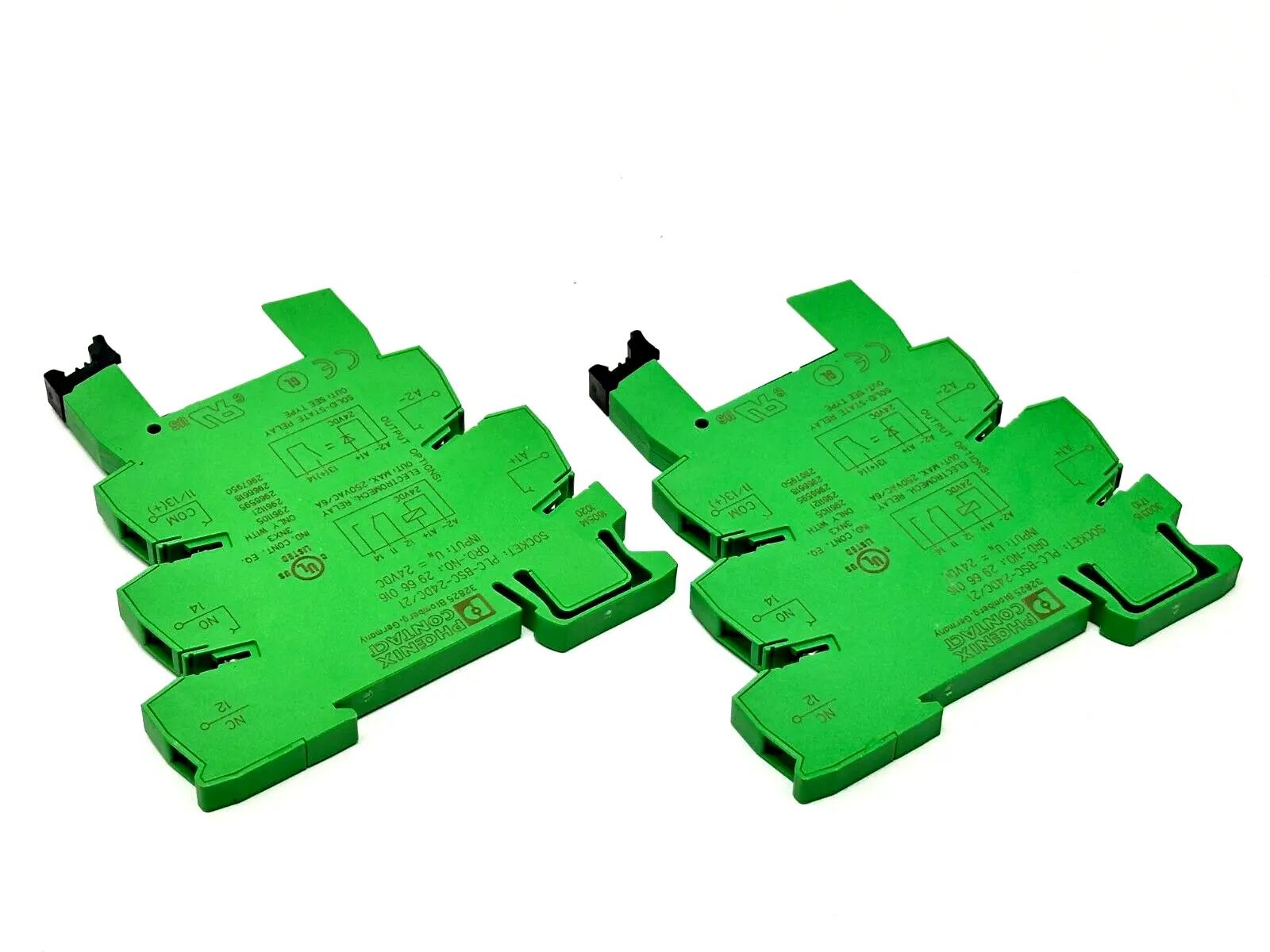 PLC-BSC-24DC/21, 2966016, 2961105 | Phoenix Contact PLC-BSC-24DC/21 Relay Base 2966016 w/ 2961105 Relay LOT OF 2 - Used