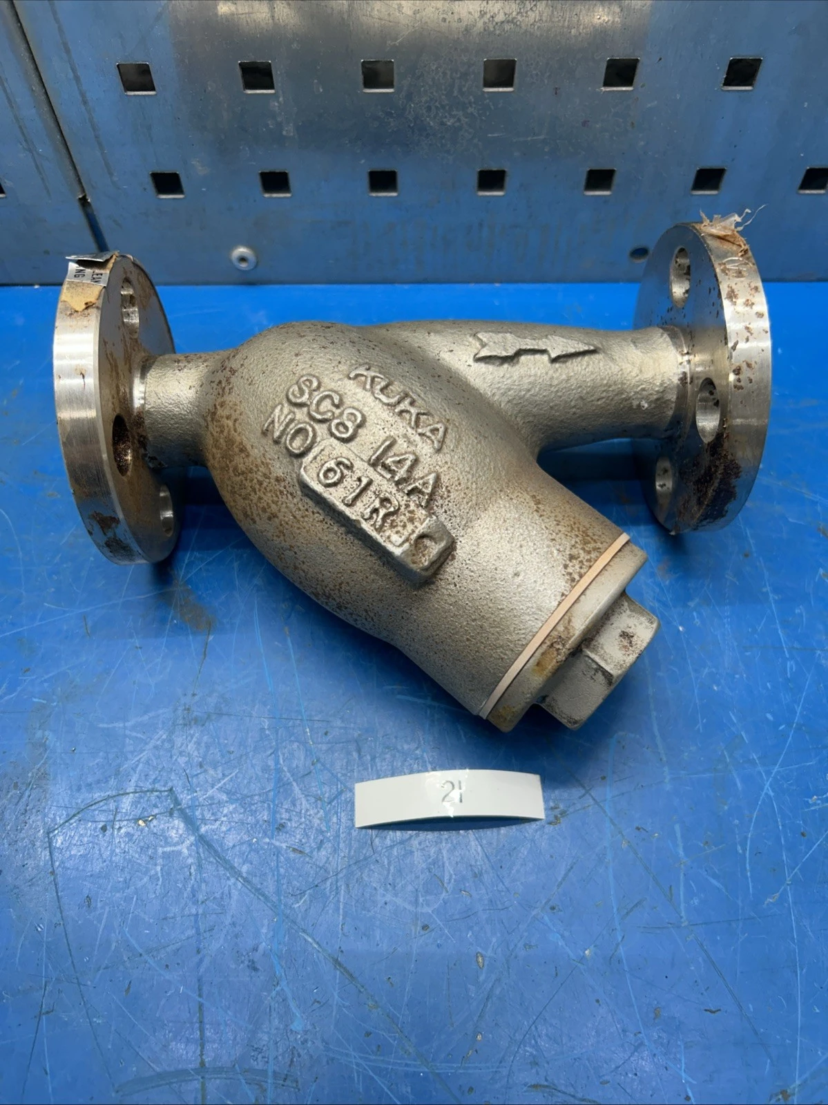 Kuka Okura SCS 14A .5" X .5" Stainless Flanged Y Strainer Shelf/ Storage Wear