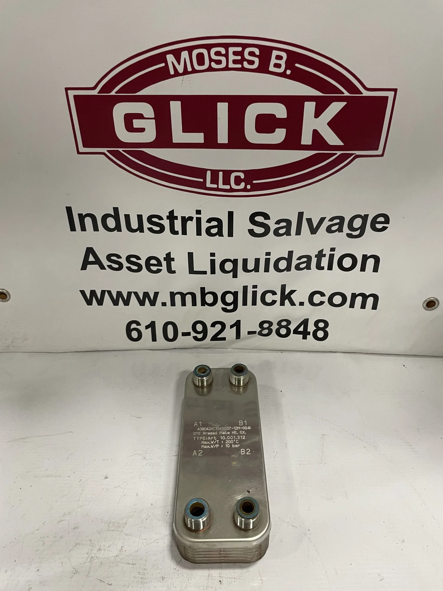 4080424C1040037-12M-GB4A Brazed Aluminum Plate Heat Exchanger 145psi