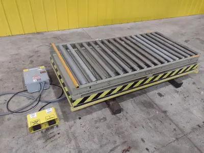 4,000 LB X 72" X 36" SOUTHWORTH MODEL #LS4-36 HYDRALUIC SCISSOR  LIFT TABLE WITH ROLLER TOP: STOCK #20898